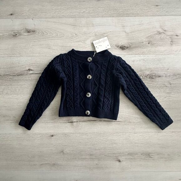 Analogie Cable Knit Cardigan Navy 2T NWT - Picture 2 of 5